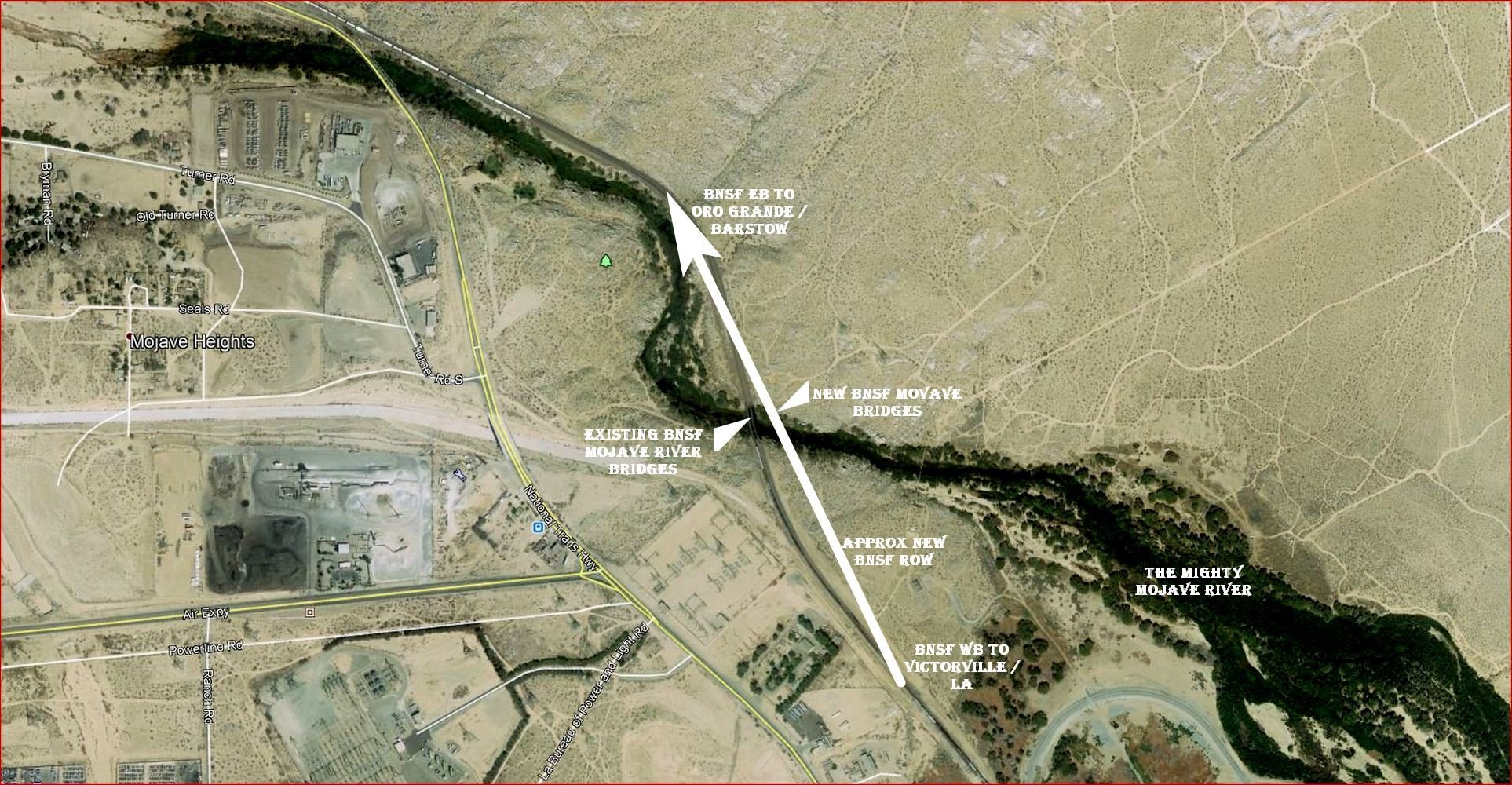 Cajon Pass, BNSF new Mojave River Bridges at East Victorville, CA